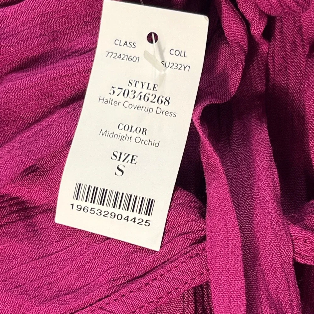 White‎ House Black Market Halter Coverup Dress Midnight Orchid Magenta Small NEW